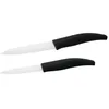 Image de Nirosta 9920750 Lot de 2 Couteaux de cuisine en céramique, Couteau à découper, Lame de 12,5cm et 18 cm, Blanc, Noir, Céramique, Plastique, 24,5x3cm