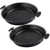 Image de Zenker 9316750 Lot de 2 Moules à à gâteau, moule gâteau rond, moule à quiches, moule à fond amovible, moule à fond relevable avec anses, anti-adhésif, Acier, 28 x 4 cm, Noir