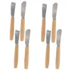 Image de Fackelmann 9318350 Lot de 8 couteaux à beurre, spatules à tartiner, Bois, Acier inoxydable, 17,3 x 2,1 x 1,3 cm