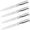 Image de Nirosta 9319650 Lot de 4 couteaux de cuisine, Couteau à découper, Lame de 12cm, Argenté, Acier inoxydable, 24x2,5cm