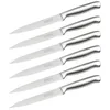 Image de Nirosta 9320350 Lot de 6 couteaux de cuisine dentelé, Couteau à découper à dents, Lame de 12cm, Argenté, Acier inoxydable, 24x2cm