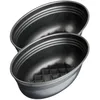 Image de Zenker 9338850 Lot de 2 Moules à pain ovale avec fond quadrillé, moule à pain de mie, moule à gâteau, Acier, Noir, 26 x 16 x 9 cm