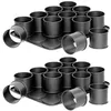 Image de Zenker 9346350 Lot de 2 Plaques pâtisserie avec 12 mini moules ronds, 24 mini moule à flan, 24 petits moules gâteaux hauts, plaque cuisson, Acier, Noir, 38 x 30 cm