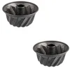 Image de Zenker 9348050 Lot de 2 Mini moules à kouglof, moule à kougelhopf, moule à gâteau, moule à kouglof alsacien, Acier inoxydable, Noir, 18 x 18 x 11 cm