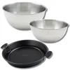Image de Zenker et Fackelmann 9360450 Lot de 3 ustensiles de pâtisserie - Inox et silicone - Diamètre 28 cm, largeur avec anses 33,5 cm, hauteur 4 cm | 25 cm | 20,5 cm