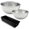 Image de Zenker & Fackelmann 9363250 Moule à Cake 25,5cm, 2 Bols Mixer Inox 20,5 cm & 25 cm, Spatule Silicone Lila, 25,5 x 11,5 x 7 cm | 25 cm | 20,5 cm