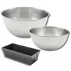 Image de Zenker & Fackelmann 9363450 Moule à Cake de 20-35 cm, 2 Bols Mixer Inox 20,5 cm & 25 cm, Spatule Silicone Lila, 20-35 x 11,5 x 7 cm | 25 cm | 20,5 cm
