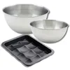Image de Zenker & Fackelmann 9363450 1 Moule 12 mini pains 36 x 27 cm, 2 Bols Mixer Inox 20,5 cm & 25 cm, Spatule Silicone Lila, 36 x 27 x 5 cm | 25 cm | 20,5 cm