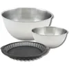 Image de Zenker 9366350 Moule à tarte en silicone fibre de verre, 2 Bols à mixer Inox 20,5 cm et 25 cm, Spatule Silicone Lila, 25 x 3 cm, 25 cm, 20,5 cm