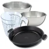 Image de Zenker 9371750 Set Pâtisserie Moule à Quiche Lorraine 28 cm, Antiadhésif ILAG sans PFOA, 2 Bols à Mixer Acier Inox 20,5 et 25 cm, Verre Mesureur Plastique 1 L, Spatule Silicone, Noir, Inox