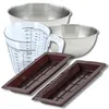 Image de Zenker 9372850 Set Pâtisserie avec Deux Moules à Chocolat de Dubaï 25x14 cm, Empreinte Profonde, Bols à Mixer Acier Inox 20,5 et 25 cm, Verre Mesureur Plastique 1 L, Spatule, Silicone, Marron, Inox