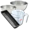 Image de Zenker 9375750 Set pâtisserie Moule à Bûches de Noël 32 cm Antiadhésif Teflon, Gouttière, 2 Bols à Mixer en Acier Inox 20,5 et 25 cm, Verre Mesureur Plastique 1 L, Spatule Silicone, Noir