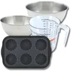 Image de Zenker 9377750 Set à Pâtisserie Moule à Tartelettes 28 x 18 cm, Silicone Fibre de Verre, Mini Tartes, Petites Quiches, 2 Bols Inox 20,5 et 25 cm, Verre Mesureur Plastique 1 L, Spatule, Noir