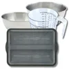 Image de Zenker 9378050B Set pâtisserie Moule à gâteaux 36 x 26 x 2,5 cm en silicone fibre de verre 2 Bols inox 25/20,5 cm Spatule en doseur 1 L compatible lave-vaisselle
