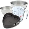 Image de Zenker 9379150 Set avec Moule à Gâteau en Forme de Coeur 27 x 25 cm en Acier Antiadhésif Téflon, Saint Valentin, Fête des Mères, 2 Bols Inox 20,5 et 25 cm, Verre Mesureur Plastique 1 L, Spatule, Noir