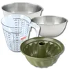 Image de Zenker 9380050 Set Moule à Kouglof 25 cm en Acier Antiadhésif ILAG sans PFAS et Cire de Carnauba, Kougelhopfs Salés et Sucrés, 2 Bols Inox 20,5 et 25 cm, Verre Mesureur Plastique 1 L, Spatule, Vert