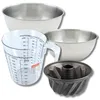 Image de Zenker 9381350 Set Mini Moule à Kouglof 18 cm, Acier Antiadhésif ILAG sans PFOA, Kougelhopf, Brioches, 2 Bols à Mixer Inox 20,5 et 25 cm, Verre Mesureur Plastique 1 L, Spatule Silicone, Noir