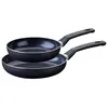 Image de Fackelmann 9429250 Set de 2 poêles antiadhésives revêtement céramique 20 et 24 cm sans PFAS, poêle sans PFAS, poêle aluminium, poêle tous feux, poêle induction, Aluminium, Noir, Vert, 20 et 24 cm