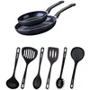 Image de Fackelmann 9431650 Set de 2 poêles antiadhésives revêtement céramique de 20 et 28 cm et 6 ustensiles, poêle sans PFAS, poêle tous feux, poêle induction, Aluminium, RPET, Noir, Vert, 20 et 28 cm
