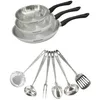Image de Fackelmann Set 3 poêles inox 20, 24 et 28 cm avec 6 ustensiles inox