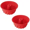 Image de Dr. Oetker 9926450 Lot de 2 moules à Kougelhopf, 2 Moules à gâteaux, Moule silicone, Moule à kouglof, moules à gâteaux en silicone, Silicone, Rouge, 21,5 cm