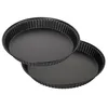 Image de Zenker 9980050 Set de 2 moules à tartes ou quiches lorraines, plat à tarte, Acier inoxydable, Noir, Diamètres de 28 cm et 30 cm