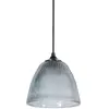 Image de Suspension Ogive verre strié IP20 E27 60W H.13 x Ø16 cm noir fumé Corep