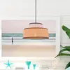 Image de COREP Suspension Mallorca, blanc/couleur naturelle, Ø 38 cm, tissu/raphia