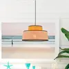 Image de COREP Suspension Mallorca, jaune moutarde, Ø 38 cm, tissu/raphia