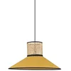 Image de COREP Suspensionabat Jour en Lin/cannage Naturel Jaune e27