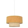 Image de COREP Suspension Boheme - Raphia et Velours - H 38 cm - Moutarde