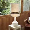 Image de MARKET SET lampe de table Jimmy, blanc/beige, 83 cm, bordure