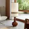 Image de MARKET SET Lampadaire Jimmy, marron/beige, bordure, 121 cm