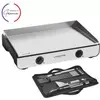 Image de Plancha électrique LAGRANGE Pro 65L noir 2 brûleurs à poser, 65x40 cm + kit d'accessoires