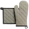 Image de Lot gant de cuisine/manique recyclé Grace ombre 15 x 32 cm Winkler