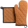 Image de Lot gant de cuisine/manique recyclé Grace caramel 15 x 32 cm Winkler