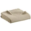 Image de Vivaraise - Plaid Zeff Nomade   130x180 cm   Couverture d'appoint Chaude, jeté de canapé Doux   Recto en Lin, Verso en Coton   Finition frangée - Couleur Naturelle