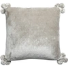 Image de Vivaraise - Housse de coussin Tender pompons perle 45x45 cm