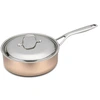 Image de B'Chef - Baumalu - Sauteuse avec couvercle induction B chef cuivrée - D.24 cm OS