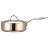 Image de B'Chef - Baumalu - Sauteuse avec couvercle induction B chef cuivrée - D.28 cm OS
