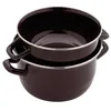 Image de Baumalu - Marmite à Moules Ø 24 cm 6 L Acier Émaillé Noir Induction
