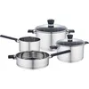 Image de Batterie de cuisine - Tous feux dont induction - Baumalu - Acier inoxydable - 6 pièces - Inox - Gris