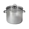 Image de Baumalu - Marmite Traiteur Inox - Ø 32 cm - 19 Litres - Couvercle Verre | Triple fond diffuseur pour une chaleur homogène, couvercle verre à trou vapeur et poignées métal ; tous feux dont induction