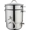 Image de Baumalu, Extracteur de jus à vapeur, en inox, Système de pression efficace pour 6-7 kg de fruits et légumes, Polyvalent pour cuisson vapeur, Tous feux, Diamètre 28 cm, Couleur argent