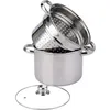 Image de Baumalu, Cuiseur à Pâtes INOX 29,5 x 21,5 x 24,5 cm en Acier Inoxydable, Couvercle en Verre, Triple Fond Diffuseur, Compatible Tous Feux et Induction, Ustensile de Cuisine de Haute Qualité
