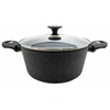 Image de Baumalu - Faitout +couvercle aluminium forgé Granit Evolution induction noir - D.24 cm OS
