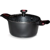 Image de Baumalu - Faitout avec couvercle verre fonte aluminium Granit Pro induction noir - D.24 cm OS