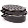 Image de Baumalu - Cocotte ovale / roaster émail avec couvercle induction noire - 6.3L OS