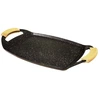 Image de Baumalu - Plancha rectangulaire - anses en bois induction noir/bois - 38x28.5 cm OS