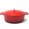 Image de Baumalu - Cocotte ovale + couvercle Nuage induction rouge - 6.6L OS